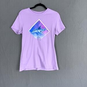 Guy Harvey Shirt Womens Medium Purple Dolphin Graphic Ocean Sea Life T-Shirt